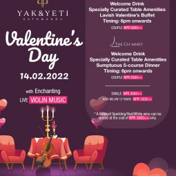 VALENTINE’S DAY CELEBRATION AT HOTEL YAK & YETI
